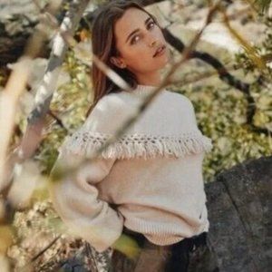 Sanctuary Cream Sweater with Tassels size Medium